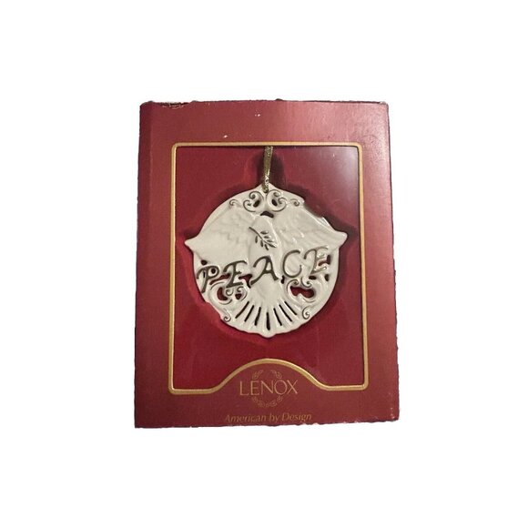 Lenox Ornament "Peace" For The Holidays 2 1/4" Diameter Christmas Holiday - Picture 1 of 2